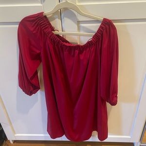 Alice and Olivia long sleeve off the shoulder mini dress
